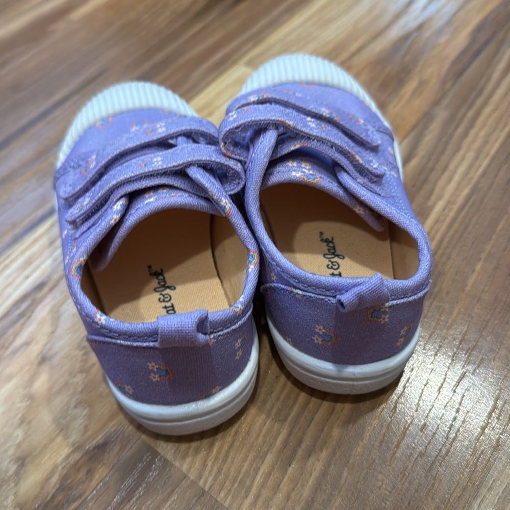 Toddler girl sneakers purple floral straps 7 tennis shoes - Picture 4 of 6